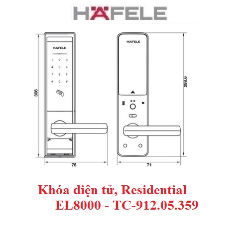 Khóa điện tử, Residential EL8000 - TC 912.05.359