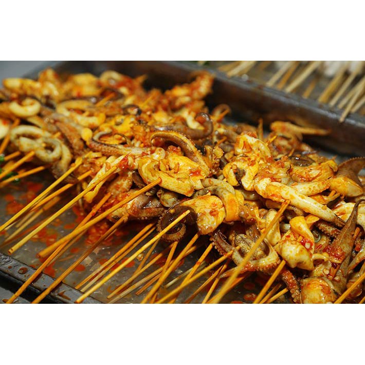 Túi [300 que] xiên thịt nướng bằng tre tiện lợi cắm trại dã ngoại nướng BBQ