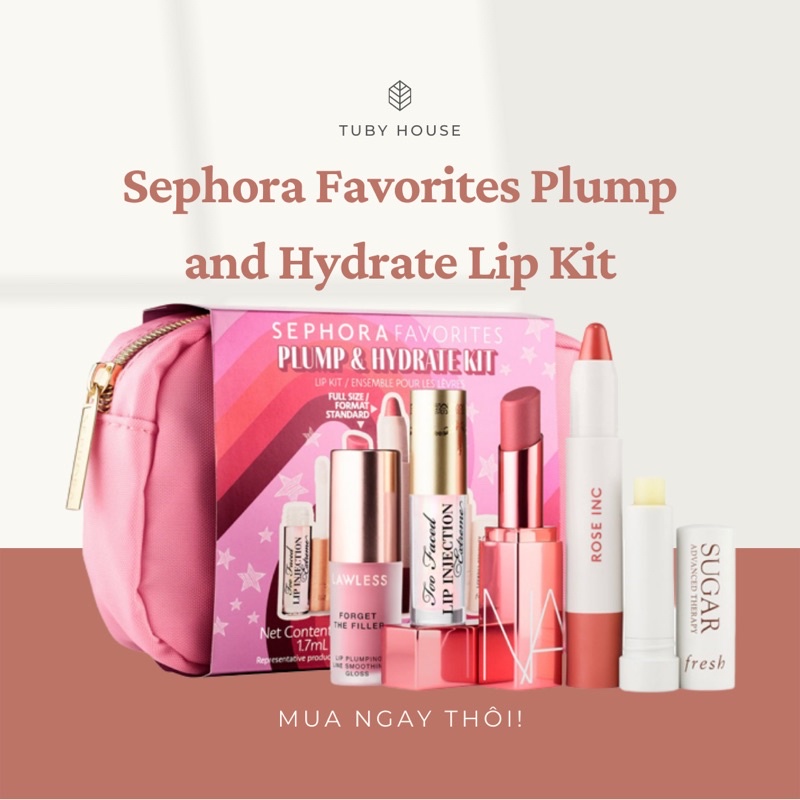 Set Son Dưỡng và Làm Môi Căng Mọng Sephora Favorites Plump and Hydrate Lip Kit