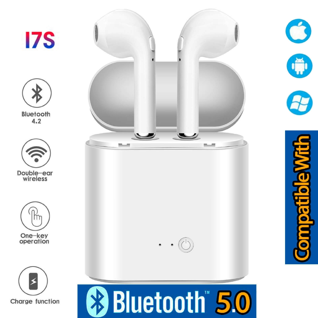 Tai Nghe Bluetooth 5.0 I7S Thiết Kế Không Dây Tws Kèm Hộp Sạc Cao Cấp