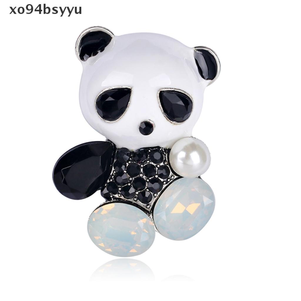 [xo94bsyyu] Fashion Wedding Bridal Crystal Enamel Animal Panda Corsage Banquet Brooch Pin [xo94bsyyu]