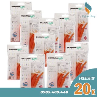 Okamura - Combo 10 Bịch Bàn Chải Kẻ Răng Nhật dạng L (Loại bịch 6 cái)