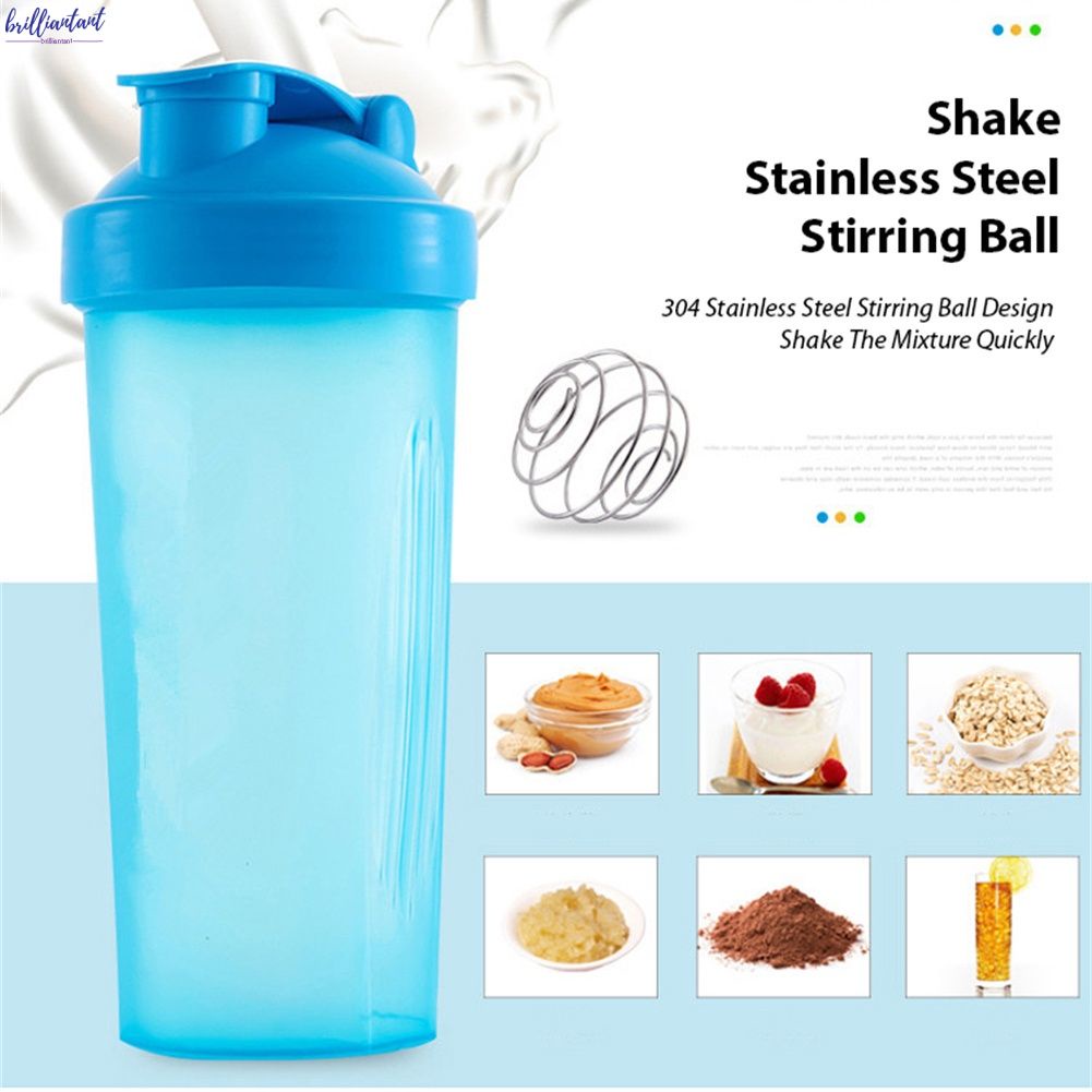 600ml bột Protein Shaker cup thể dục thể thao nước ly cốc Milkshake trộn cốc chén nhựa Shaker chai Với Thép Không Gỉ mixer Bóng nước chai