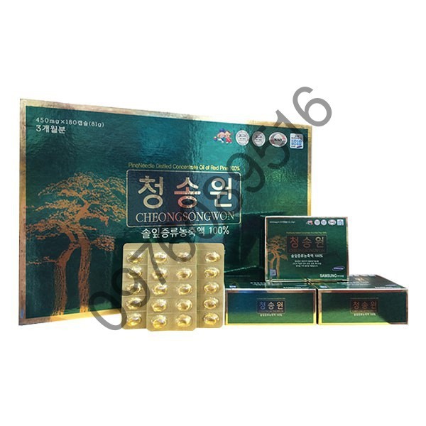 [DATE MỚI] Tinh Dầu Thông Đỏ CHEONGSONGWON Hàn Quốc, Hộp 180 Viên