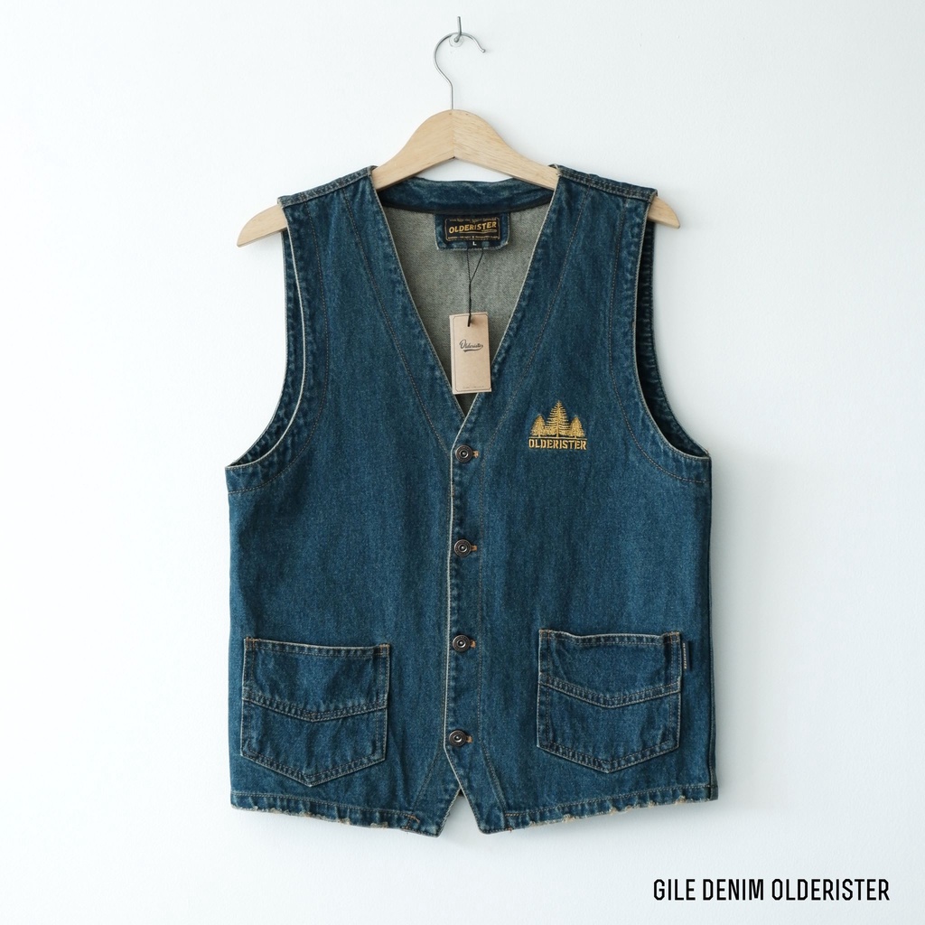 [Sale xả hàng đổi mẫu] Gile Denim Olderister