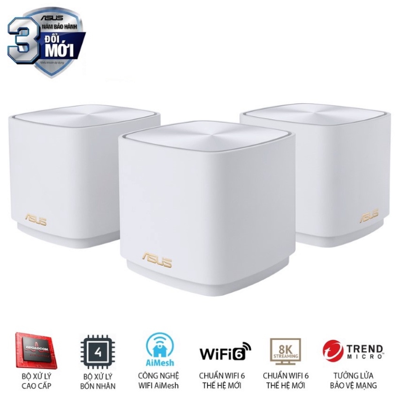 WiFi Mesh ASUS ZenWiFi Mini AX XD4 Chuẩn WiFi 6 AX 1800 Mbps Tương thích ASUS AiMesh