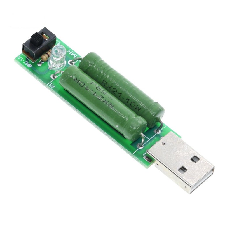 Usb Mini Tải Điện Trở 2a / 1a Với Công Tắc 1a Đèn Led Xanh Đỏ 2a