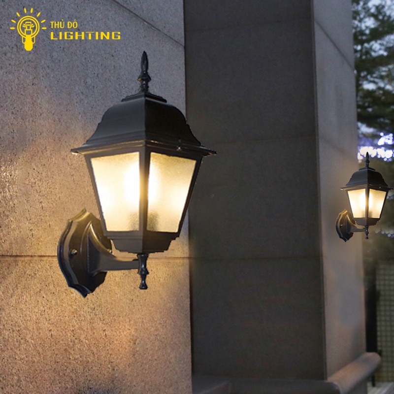 Đèn Gắn Tường Ngoài Trời THỦ ĐÔ LIGHTING Thân Đèn Hợp Kim Phủ Sơn Đen Và Trang Bị Đui E27 HC-B011