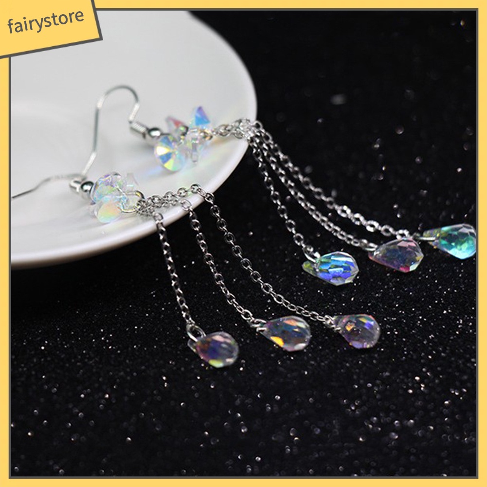 Hoa Tai Dáng Dài Phối Tua Rua Nhiều Màu Sắc Cho Nữ