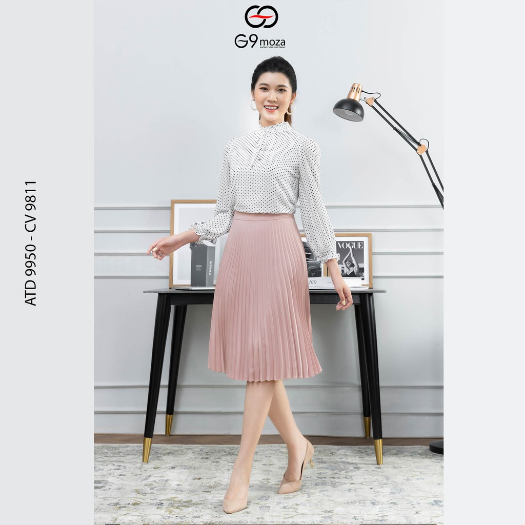 Chân váy xòe G9 moza 9811 với chất liệu Thô hàn