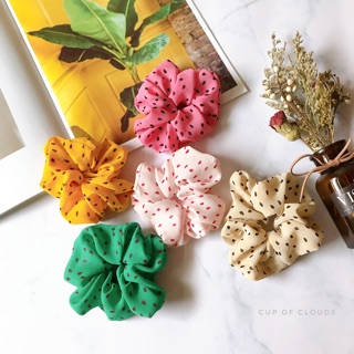 Buộc tóc vải nhún Scrunchies chấm nhỏ