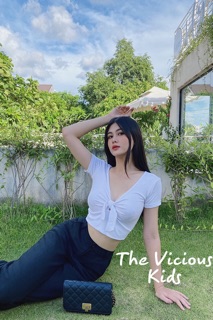 Áo Crop Cột Nơ