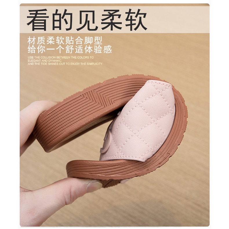 Dép Quai Ngang Đế Dày Thời Trang Mùa Hè Phong Cách Mới Cho Nữ