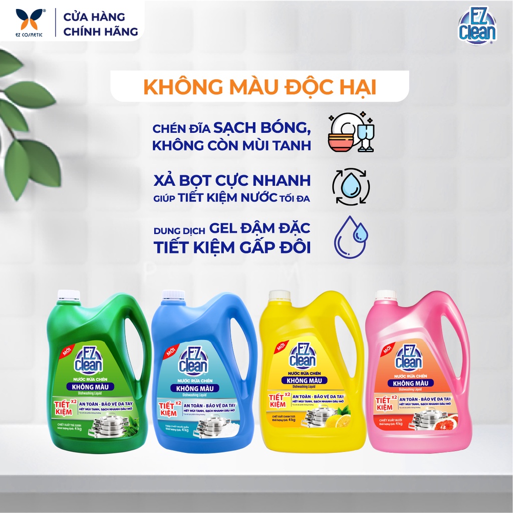 Nước Rửa Chén Không Màu Độc Hại EZ CLEAN 4kg