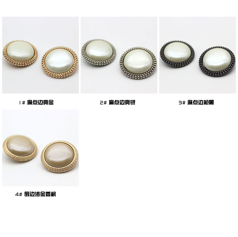 Set 5 nút áo tròn kích thước 20mm bằng kim loại