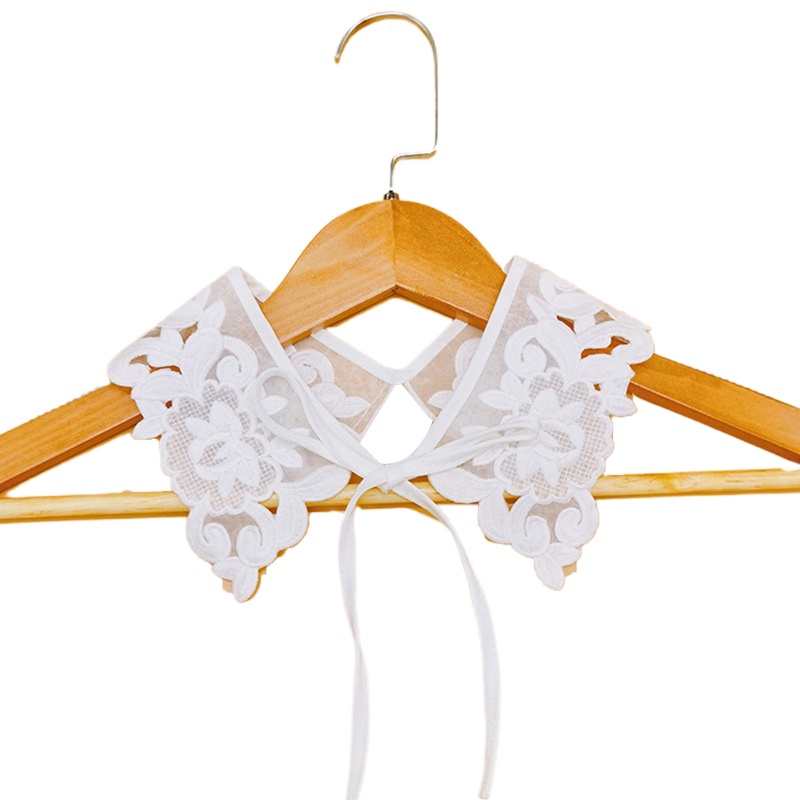 Khăn Choàng Cổ Màu Trắng Thêu Họa Tiết Hoa Lá Xinh Xắn Thời Trang Cho Nữ DIY