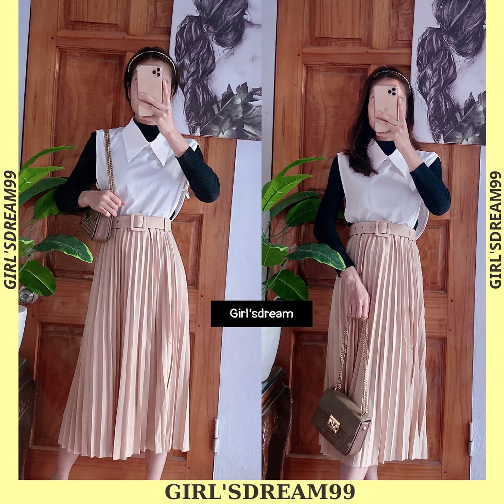 Chân Váy Xếp Ly Dáng Dài GirlsDream, Chân Váy Dài Cho Nữ | Ảnh Thật+Video | BigBuy360 - bigbuy360.vn