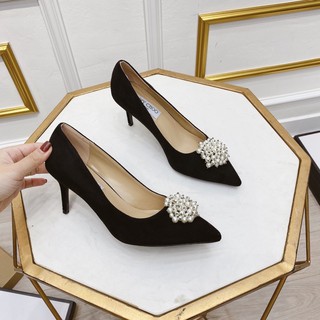 Giày cao gót jimmy choo hoa ngọc gót nhọn 7cm spsl fullbox bill túi giấy
