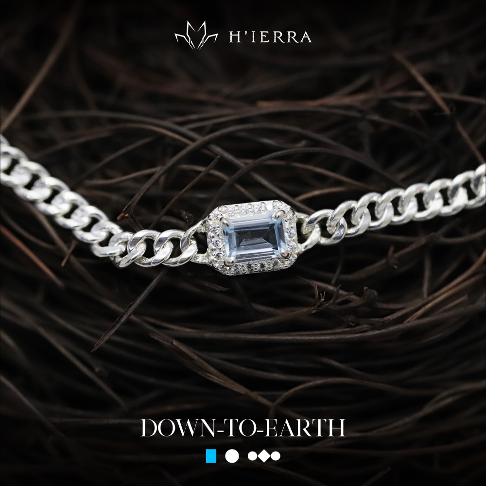 Lắc tay bạc nữ H'ierra Land Bracelet đính đá Garnet / Amethyst / Topaz | BST Down-To-Earth