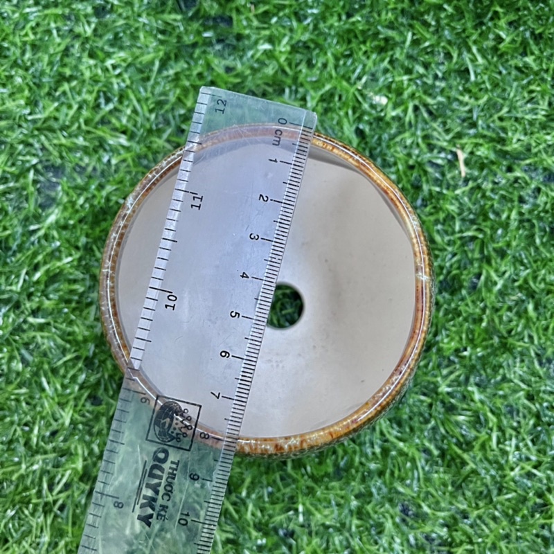 Chậu sứ men hỏa biến hình bóng lõm - Nhiều màu - Solar Garden