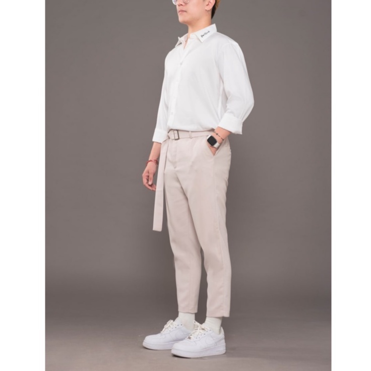 Quần tây âu cạp cao BIGSIZE màu be chất liệu tuyết mưa không nhăn mềm mát có size lớn đến 130kg tặng kèm dây lưng