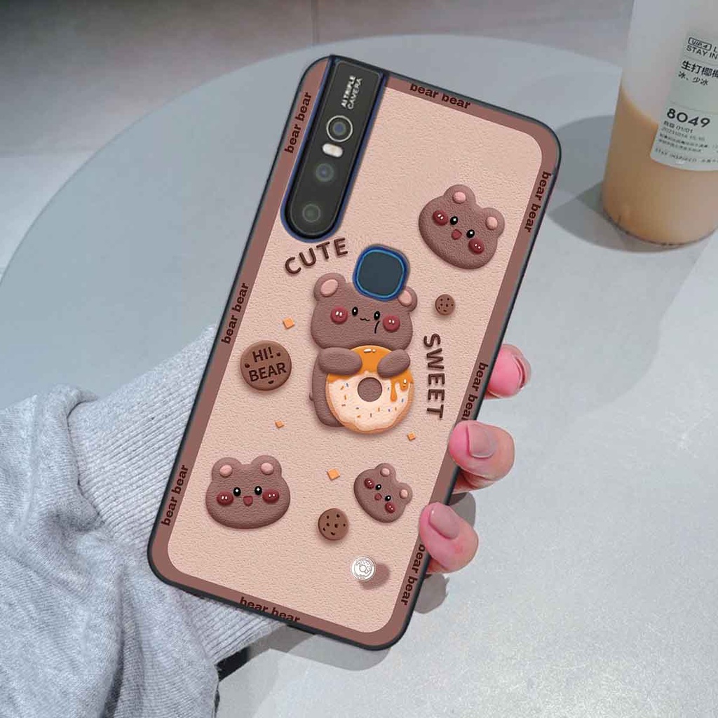 Ốp Vivo V15 / V15 Pro bear brick, gấu đáng yêu, dễ thương