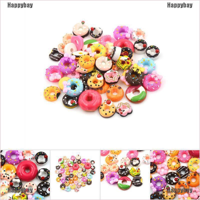 Bộ 10 mô hình bánh donut resin dùng cho trang trí DIY