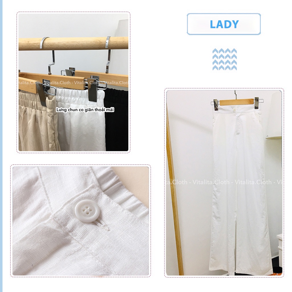 Quần đũi nữ dài ống rộng trắng lưng chun bigsize mặc mùa hè đi biển LADY QOR04