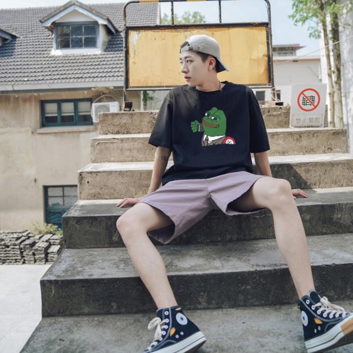 Áo Thun Tay Lỡ Unisex PePe Frog Hille