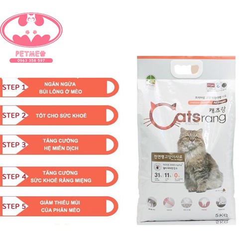 Thức ăn hạt Catsrang chất lượng số 1 Hàn Quốc túi 5kg dạng bao tiết kiệm - PETMEO