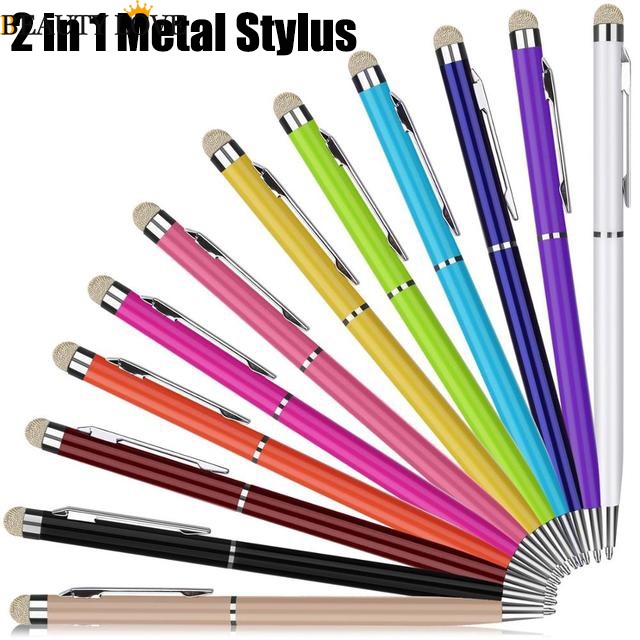 Set 1 / 10 Bút Cảm Ứng Điện Dung Mini Bằng Kim Loại Đa Năng Màu Sắc Ngẫu Nhiên 2 Trong 1