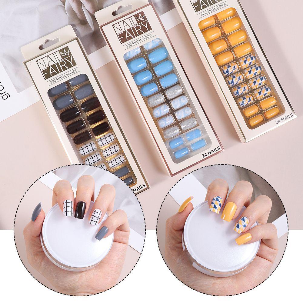 Bộ Móng Tay Giả Đầu Tròn Có Thể Tháo Rời Che Phủ Toàn Diện