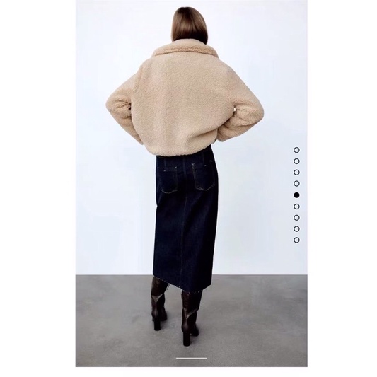 Áo khoác lông cừu khuy sừng Zarraaa, kèm ảnh thật