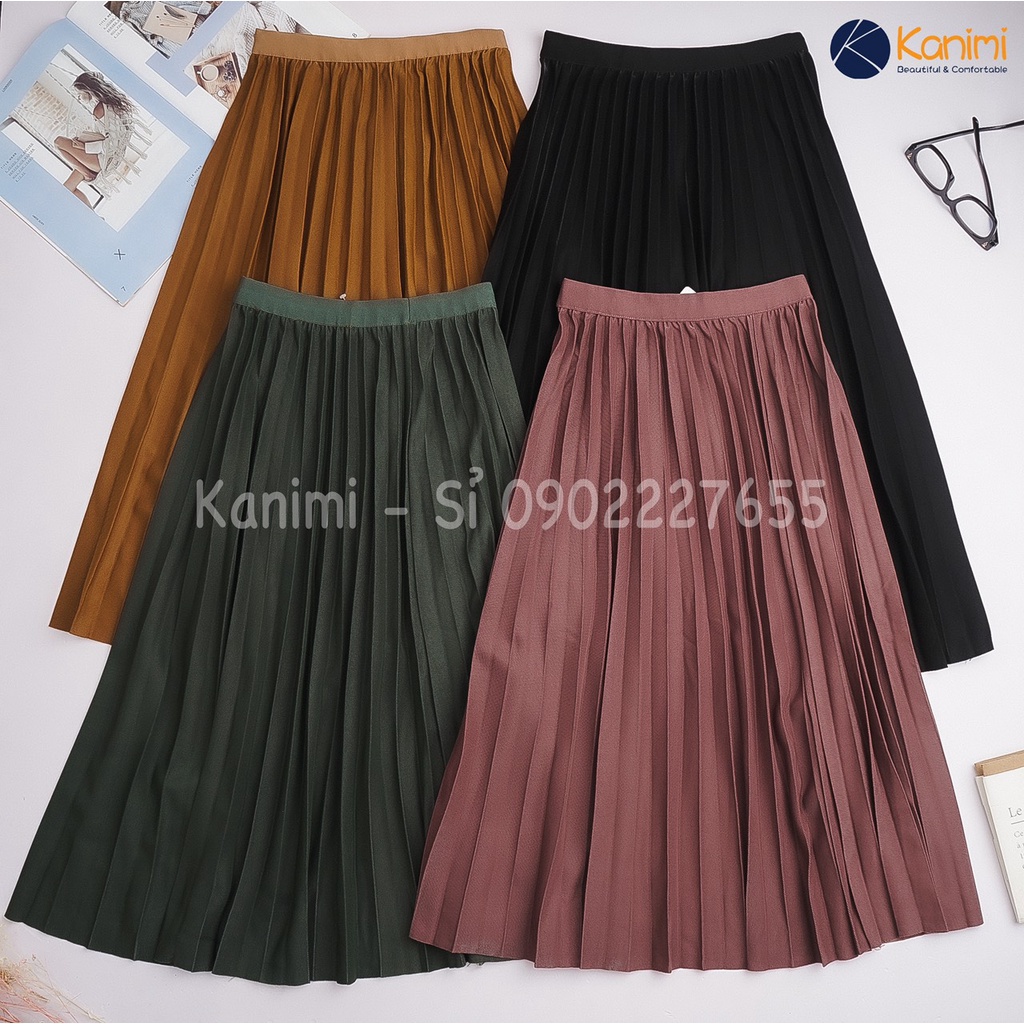 Chân váy xếp ly dáng dài 4 màu (Hàng đẹp) Zinstore94 | BigBuy360 - bigbuy360.vn