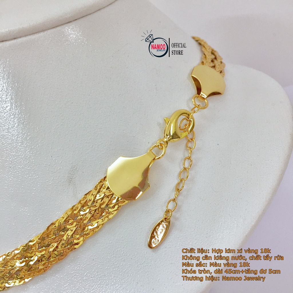 Dây Chuyền Trơn V029 Dây Bính Tết 5 Sợi Dài Dây 45cm có tăng đơ 5cm