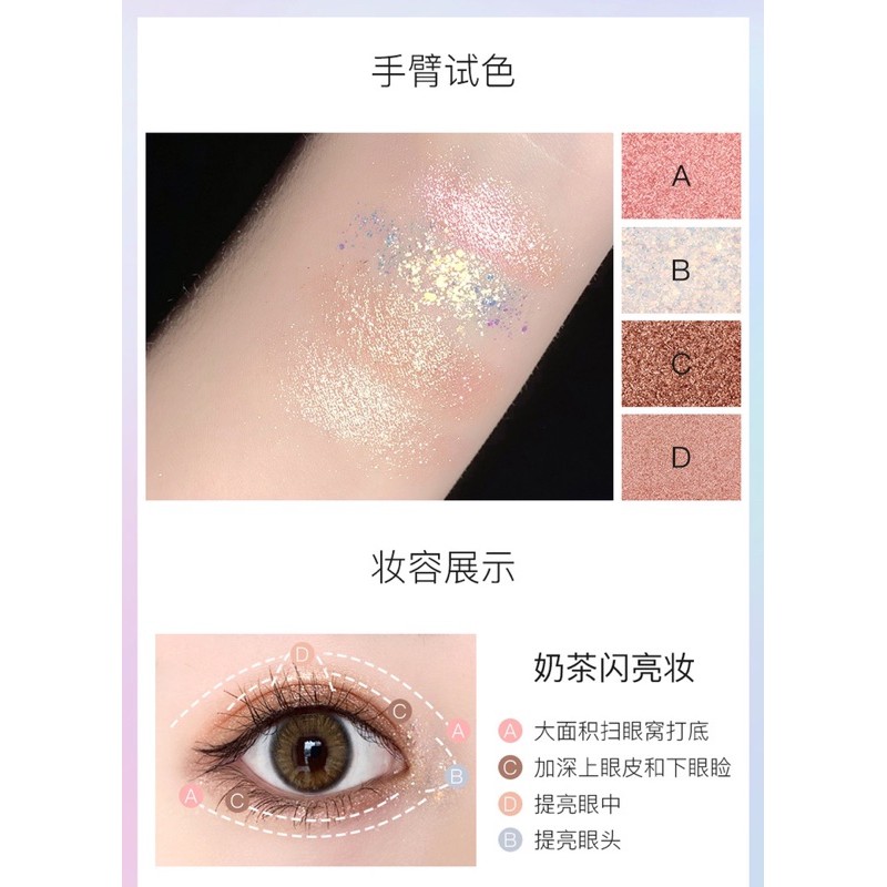 Phấn Mắt Nhũ Diamond Glint Nội Địa Trung Dupe Romand, 3CE - Eyeshadow Palette