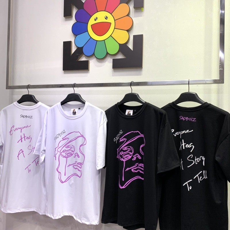 Áo thun sad boiz sad story logo hình thêu nam nữ áo sadboiz thêu mặt cười full tag | BigBuy360 - bigbuy360.vn
