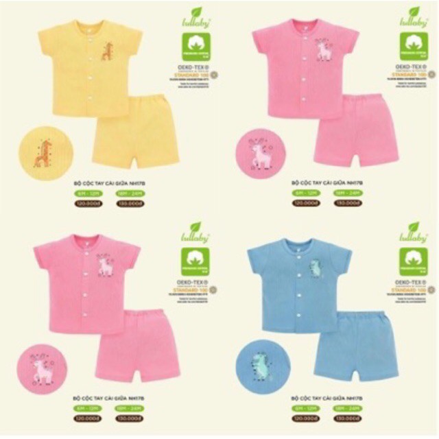 Bộ cộc tay Lullaby bé trai, bé gái