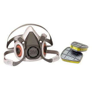 Bộ mặt nạ Phòng độc, phòng bụi mịn 3m 6100+phin lọc + nắp giữ tấm lọc+ tấm lọc 3M 5N11