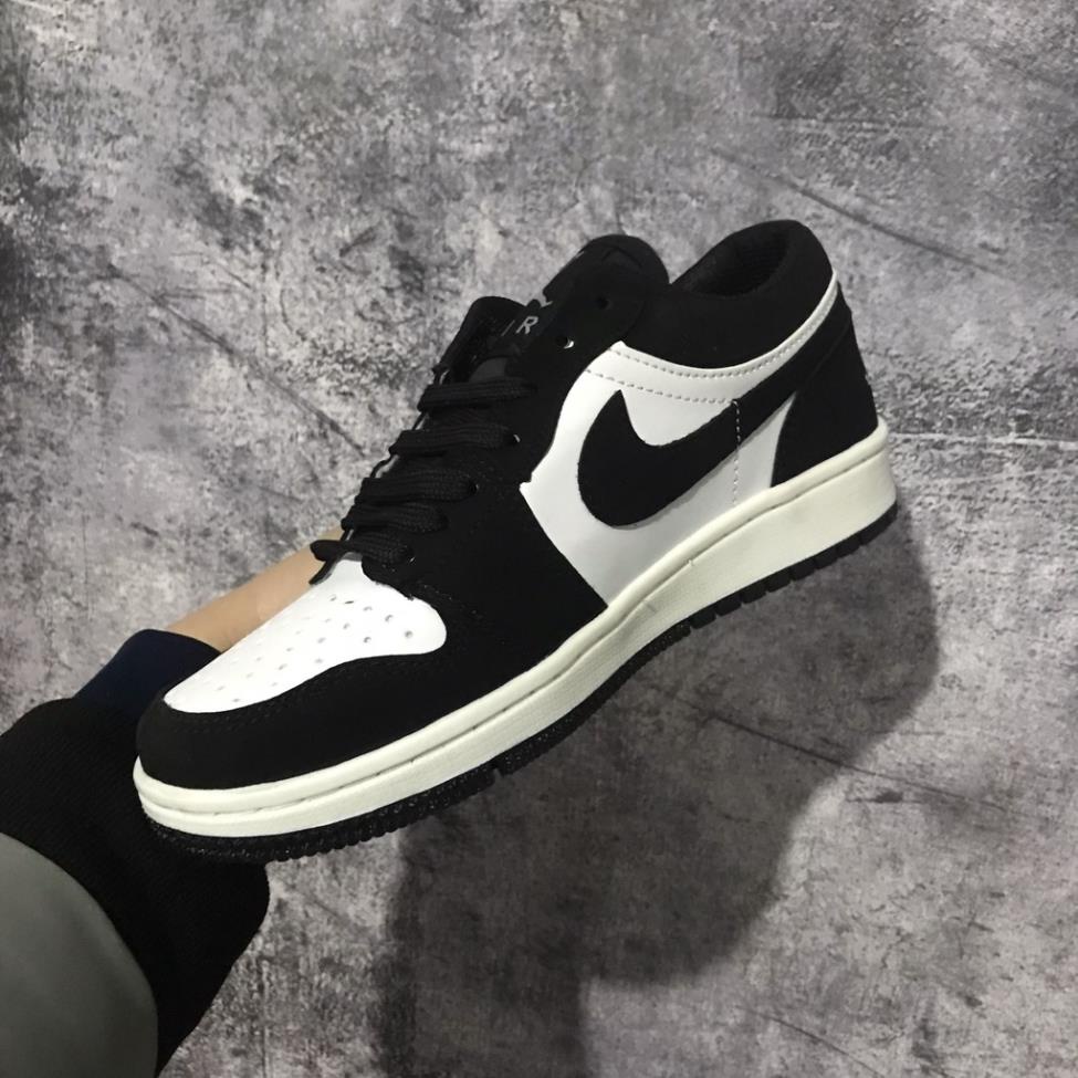 Giày sneaker JORDAN 1 PANDA đen trắng thấp cổ Hot trend nam nữ, Giày thể thao JD1 đen trắng thấp dùng đi học,tập gym