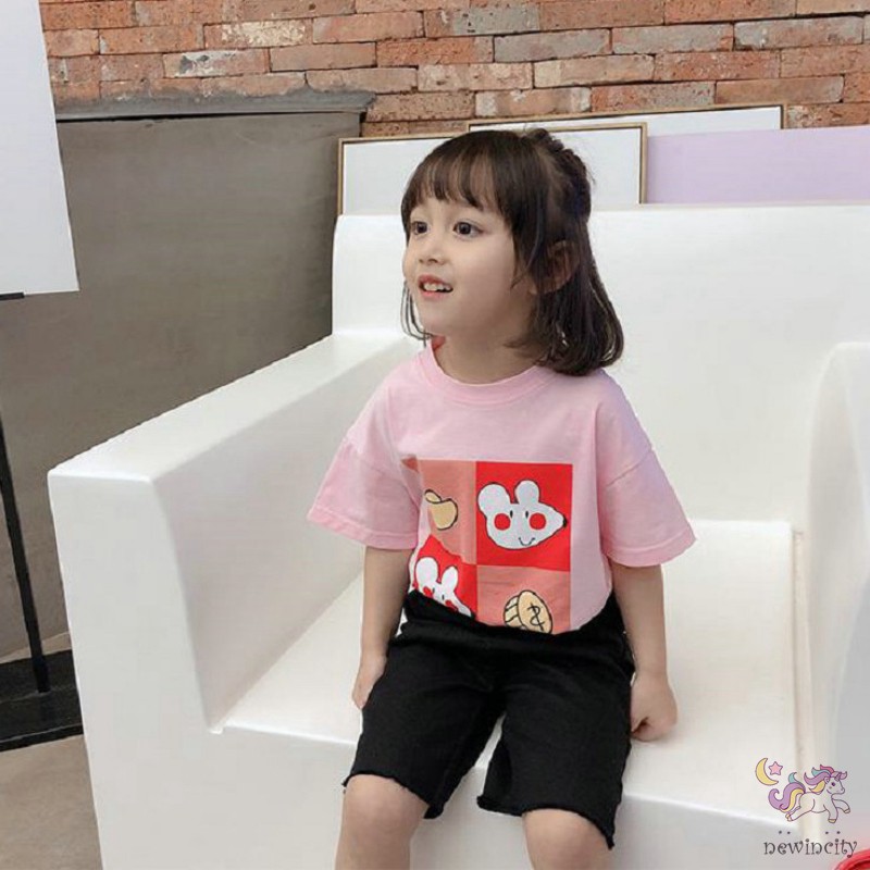 Áo Thun Ngắn Tay In Hoạt Hình Cho Bé