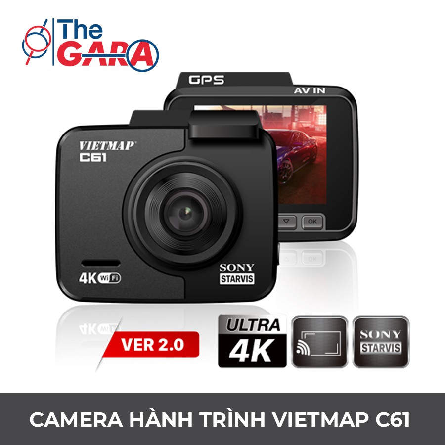 Camera Hành Trình VietMap C61 - | Ghi hình Ultra HD (4K) | Có cảnh báo tốc độ