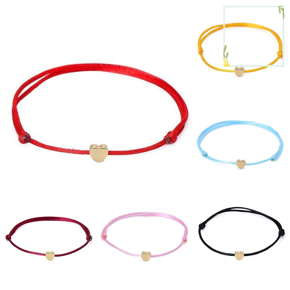 austinstore Fashion Women Heart Charm Rope Lucky Bracelet Bangle Adjustable Jewelry Gift