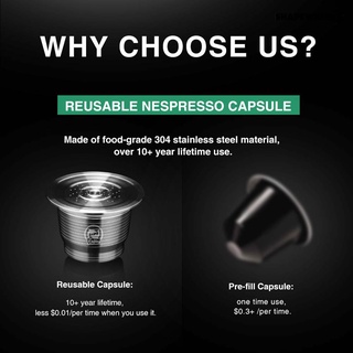 SHAPE™  Steel Refillable Coffee Capsule Filter Tamper Nespresso