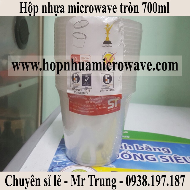Hộp nhựa microwave đựng thực phẩm / Thức Ăn / Kim Chi / Chân Gà / Slime/ Pate / Cơm loại tròn và vuông lốc 10 cái có nắp