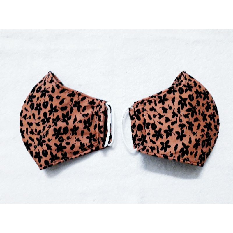 Khẩu trang vải cao cấp, size người lớn,màu nâu họa tiết đen | BigBuy360 - bigbuy360.vn