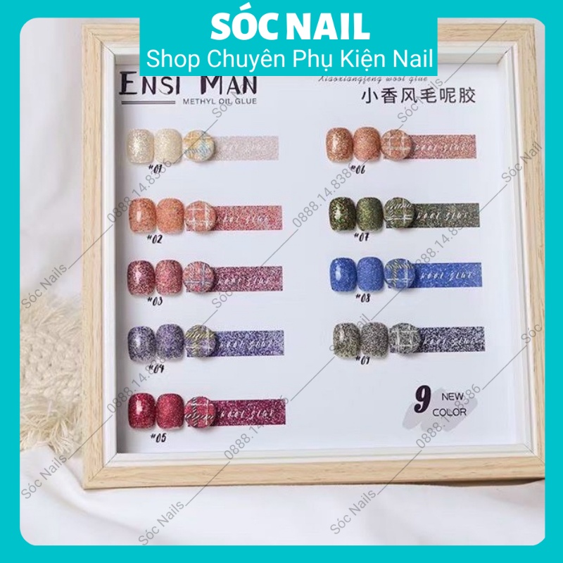 Set Sơn Gel Nhũ Dạ 9 Màu Siêu Hot - Tặng Kèm Bảng Màu