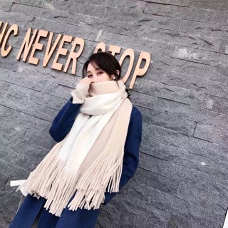 Khăn chất len cashmere 2 màu siêu mềm