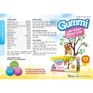 Gummi ăn ngon hồng sâm cho bé ngon miệng
