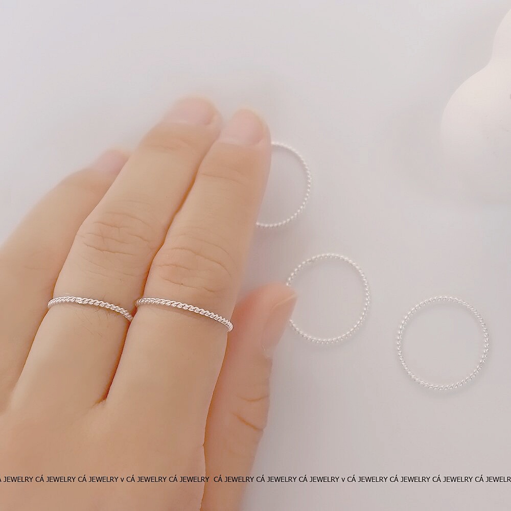 Nhẫn bạc nữ s925 💋Freeship Hoàn xu có size nhẫn xoắn dày